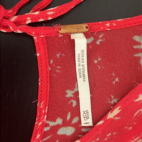 Free People Wallflower Floral Print Sheer lined Midi Dress, Raspberry Combo, XS - Picture 3 of 14